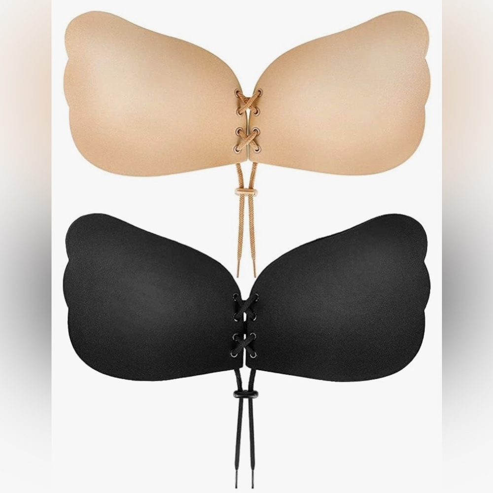 Brand new! Seamless Strapless backless Push-Up Bra Set - Black and Nude
